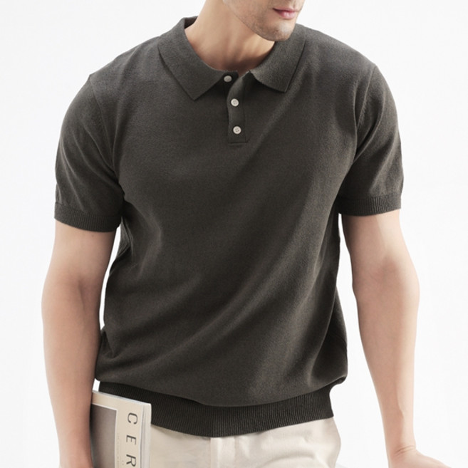 글리멜로 여름 남자 소프트 쿨링 니트 카라 반팔 티셔츠 6컬러