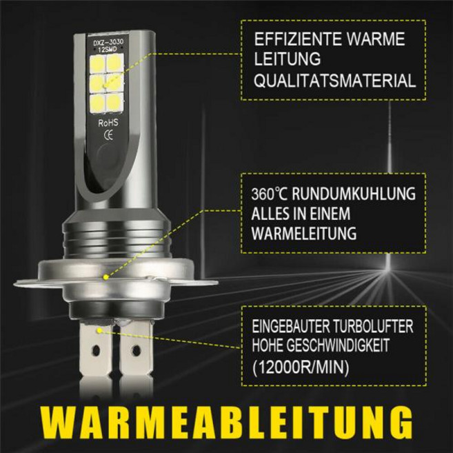 H7 오토바이 LED 라이트 화이트 24W 1000LM 램프 전구 자동차 스쿠터 모토바이크 로우 하이 6000K 액세서리, 1개