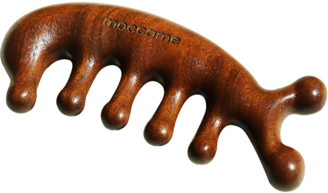 푸르농 모까매 두피 페이스 마사지 우드 괄사, 1개