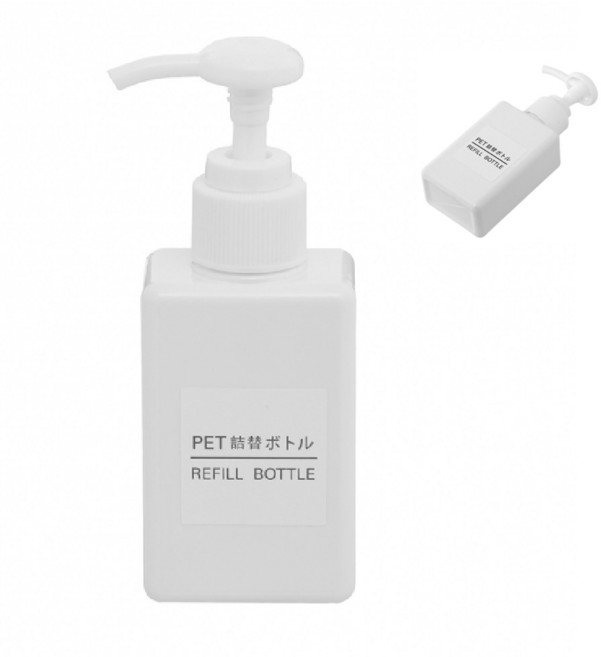 DN 욕실 리필공병 화장실 디스펜서 통 펌프용기 사각 100ml 화이트, 1개