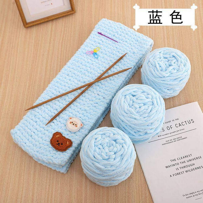 超值 小熊自織圍巾冰條線柔軟粗毛線手工編織圍巾材料 副廠產品