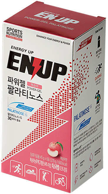 엔업 파워젤 팔라티노스 복숭아맛, 45g, 6개