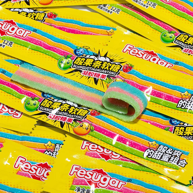 Fesugar 酸果條軟糖, 1個, 一條, 12g