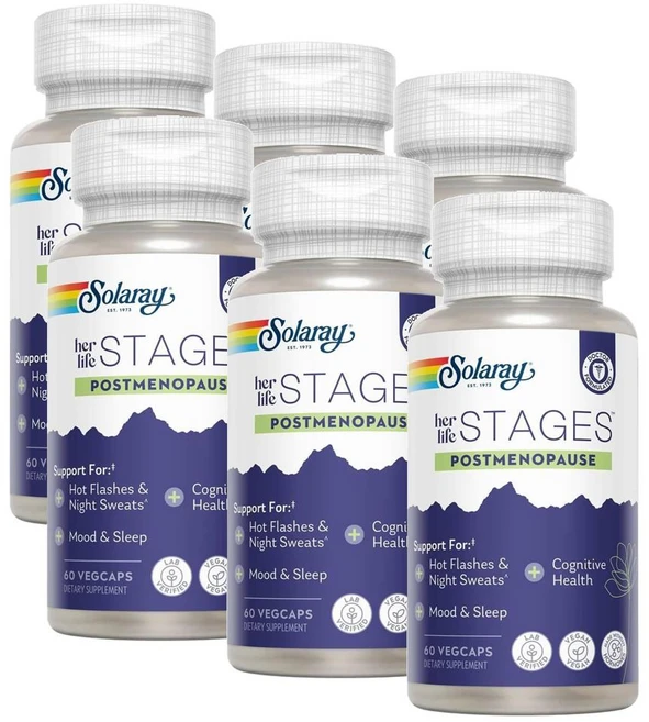 솔라레이 포스트 메노포즈 헐 라이프 스테이지 폐경기 캡슐 SOLARAY her Life Stages, 6개, 60정 - 쿠팡