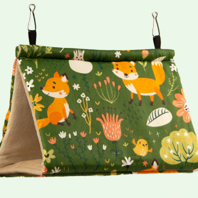 유이미 사계절용 앵무새둥지 재미있는원도형 삼각 침대, 1개, 일반형 그린(소)