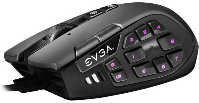 EVGA X15 MMO 게이밍 마우스 8k 유선 블랙 커스터마이징 가능 16000 DPI 프로필 5개 버튼 20개 인체공학적 904-W1-15BK-KR