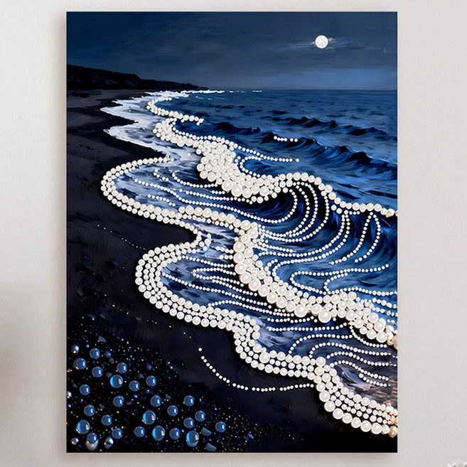 호인트 DIY 진주 보석십자수 명화그리기 30x40cm, 1개, 06달빛파도