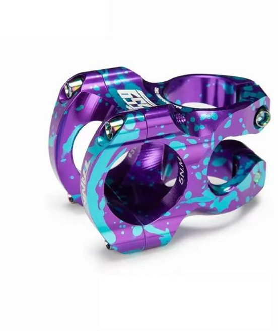 MTB 자전거 숏 스템 다채로운 CNC 자전거 핸들 바 스템 산악 도로 XC AM DH FR 스템 부품 31.8x35mm, [09] Purple Mix, 1개