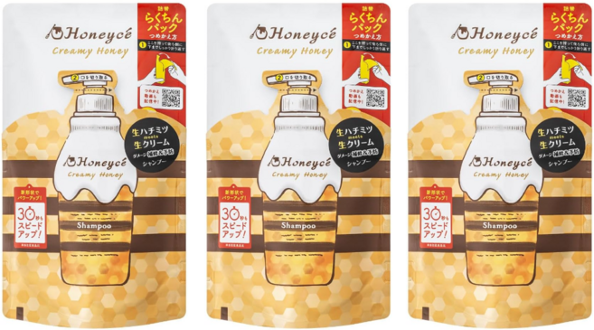 허니체 크리미 허니 샴푸 리필 400ml 3개