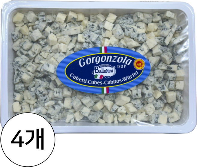 발라리니 고르곤졸라 피칸테 큐브 크럼블(냉장), 500g, 4개