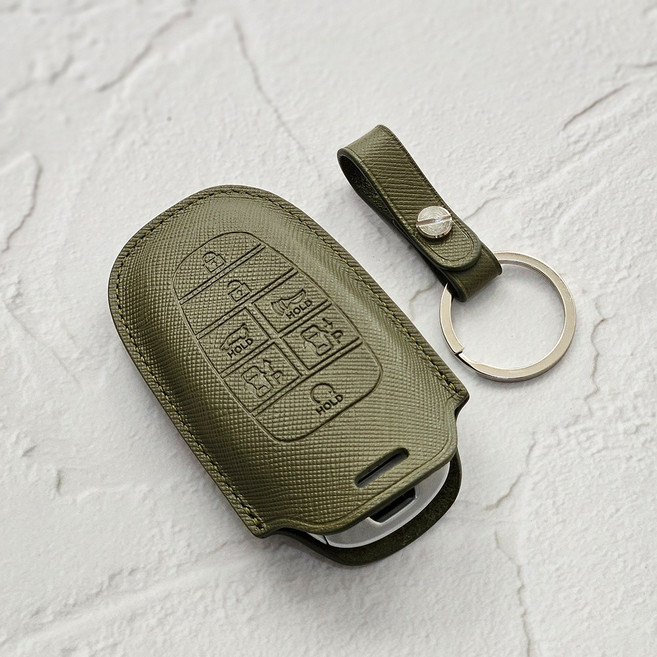 테일러카 현대 전차종 호환 차 키케이스 그랜저GN7 코나 아이오닉 싼타페, 클래식 카키, TH-6 (7버튼)