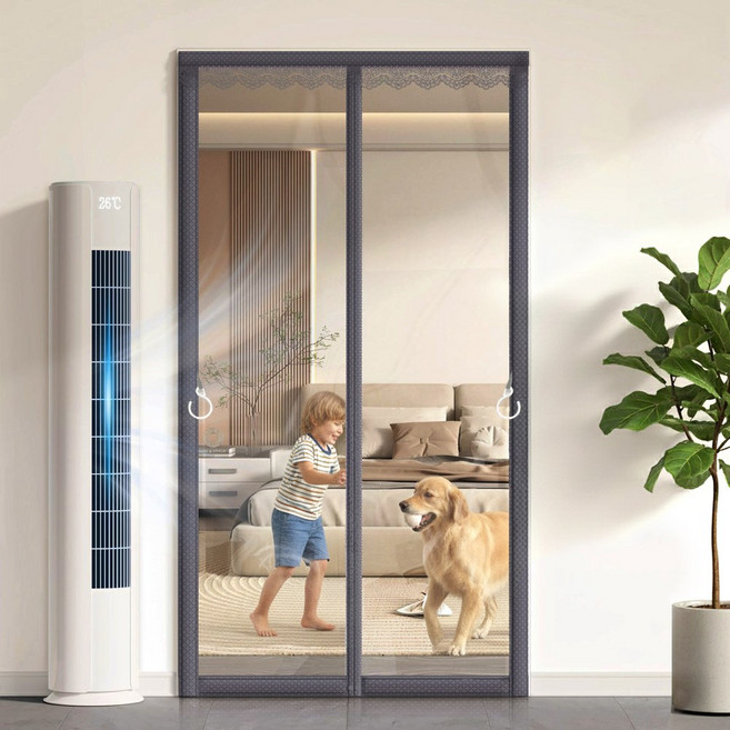 하루꿈 자석 무타공 투명 방풍비닐 커튼 현관 외풍차단 겨울 방한커튼 벨크로 바람막이 거실 분리 냉기차단 보온 커튼, 1개