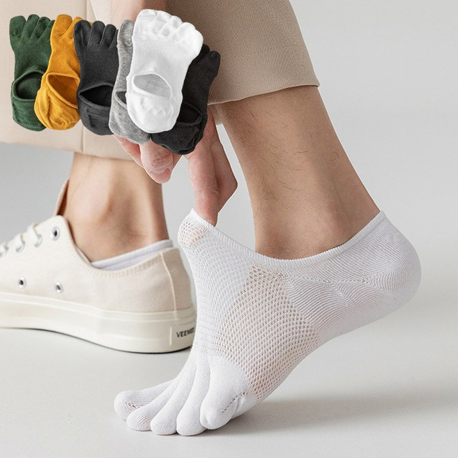 발가락양말 바람 숑숑 컬러풀한 남자 남성 여름 메쉬 발가락덧신 5켤레세트