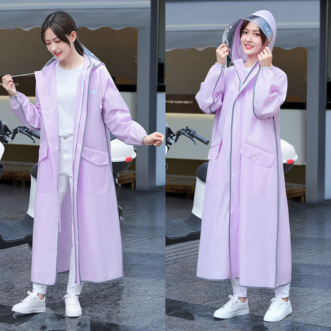 다회용 일체형 우비 아웃도어 우비 남녀공용 레인코트 EVA 방수우비 화이트 퍼플 M L XL