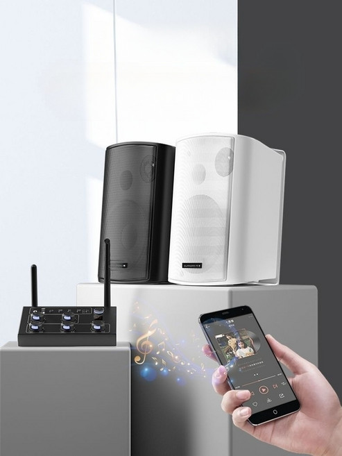 스피커 매장용스피커 벽걸이스피커 강당스피커 무선스피커 음향기기 매장스피커추천 공연장스피커 행사용스피커 업소용앰프스피커, 공식 표준, 높은 구성+흰색 2개+헤드셋 1개