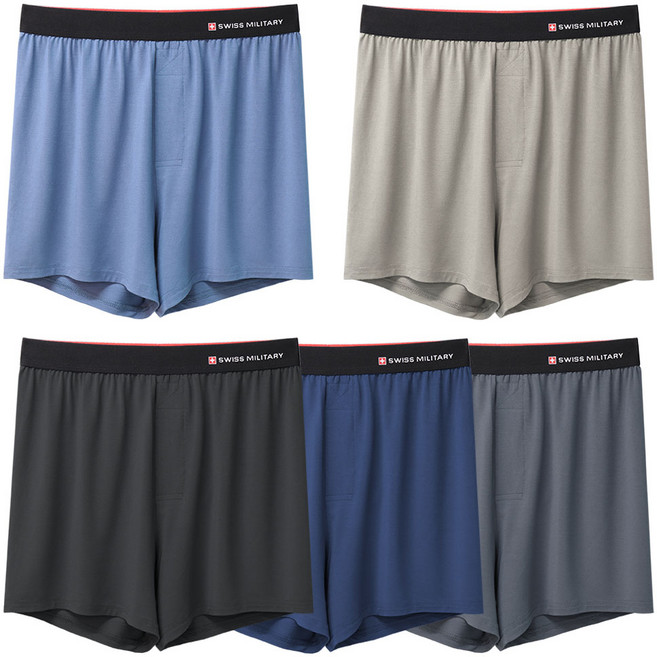 스위스밀리터리 스판 모달 남자 트렁크 사각 팬티 5종세트