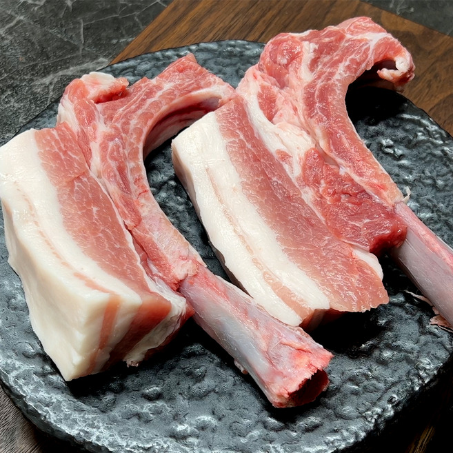 국내산 한돈 뼈삼겹살 구이용 500g 두툼한 캠핑고기, 1개