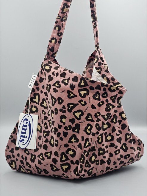 EMIS 이미스에코백 코듀로이 이미스 레오파드 에코백 핑크 국내매장판