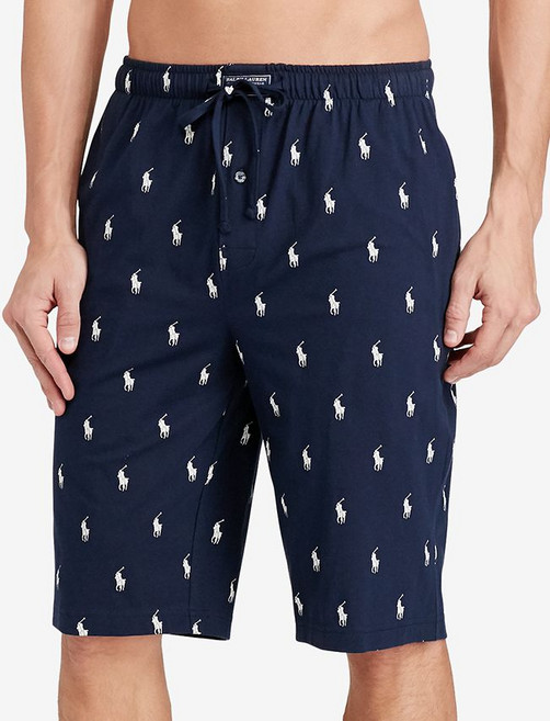 Polo Ralph Lauren 남성용 면 로고 파자마 반바지 - Cruise Navy 248995