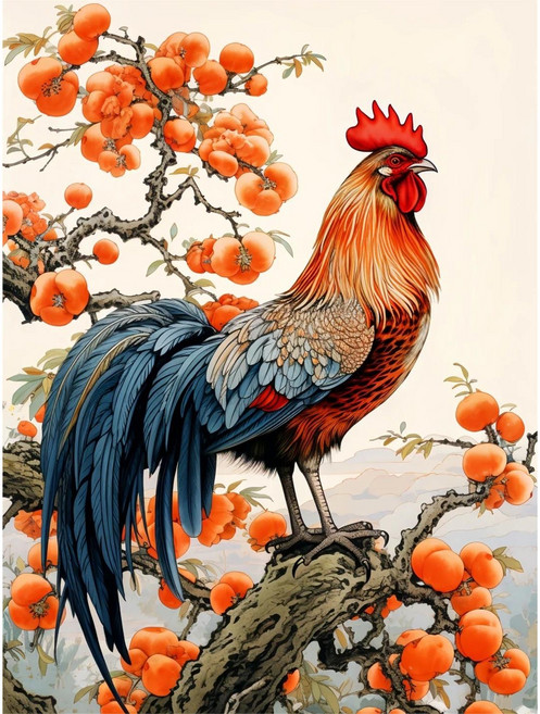 감 수탉 동양화 조각퍼즐 뜻대로 된 감 합격 승진 성공 재물복 닭그림 풍수지리 직소퍼즐 어르신 효도선물 300 500 700 1000 1500피스, 감 수탉 가을 풍경 선택1, 1개