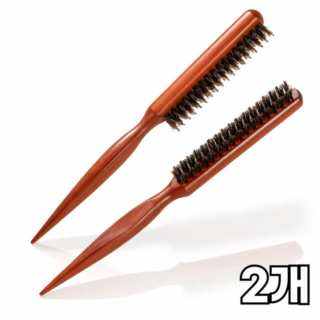 담이몰 볼륨업 돈모 브러쉬 빗, 1개, 우드 2종 세트