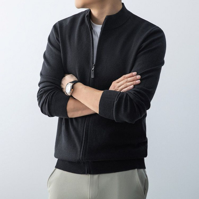 패션 남성 니트 가디건 빅사이즈 차이나넥 집업 스웨터 카디건 봄 가을 남자 긴소매 상의 아우터 CJJ