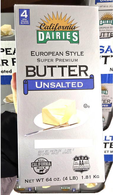 [식자재랜드] California Dairies 유러피언 스타일버터 코스트코, 452.5g, 4개