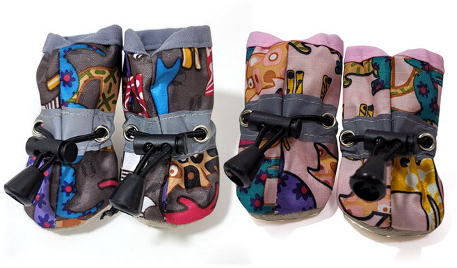 페로가토 논슬립 미끄럼방지 산책용 외출 강아지 신발, 핑크M, 핑크, 1개