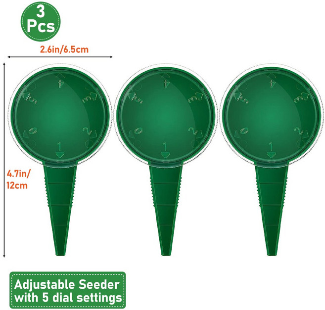 마늘파종기 묘종 파종기 미니 파종 씨앗 디스펜서 수동 스프레더 핸드 헬드 도구 5 가지 설정 손 2 이식, 01 Green Seeder 3pcs, 1개
