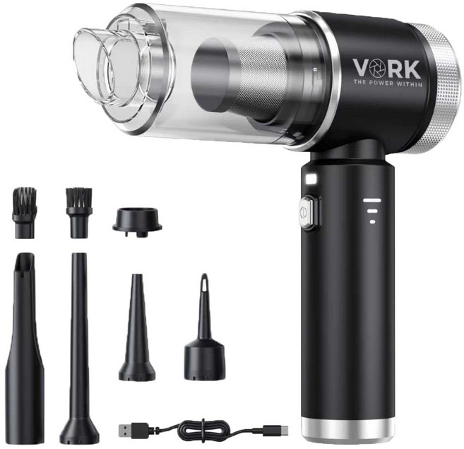 VORK 무선 미니 청소기 진공 핸디 가정용 에어건 소형 원룸 저렴한 청소기, VORK33, 블랙