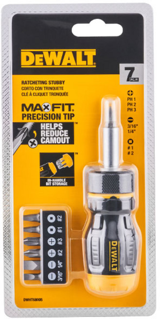 디월트 7in1 멀티비트 라쳇 주먹 드라이버 DWHT68005-KR, 1개