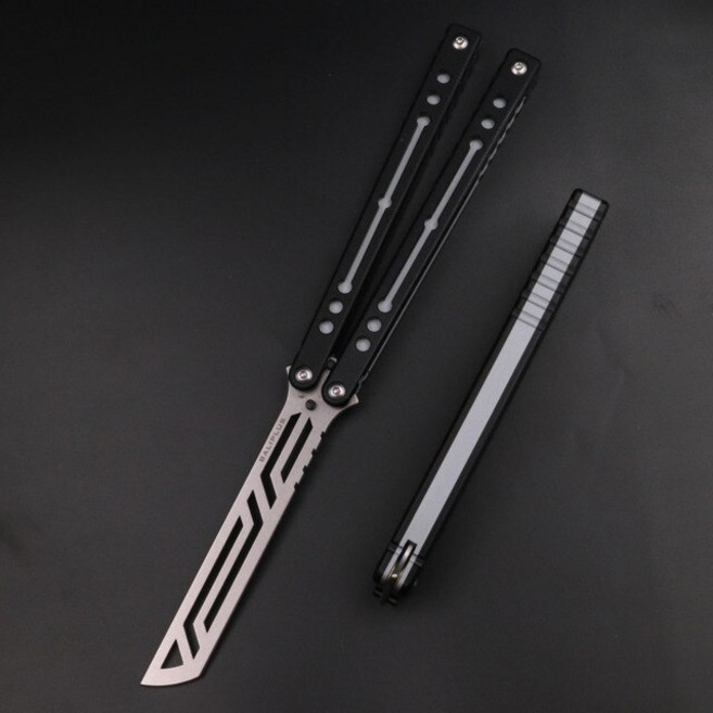 연습용 발리송 Baliplus Nautilus V2 Balisong 클론 트레이너 알루미늄 + G10 채널 핸들 탱 핀 부싱 나, 11 Black Gray, 11.Black Gray