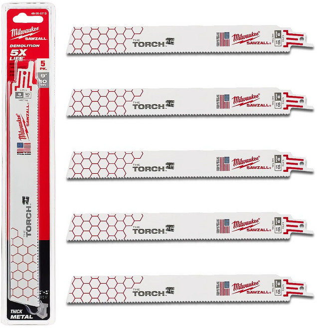 밀워키공식대리점 48-00-5713M 9인치 두꺼운 금속 컷소날 컷쏘날 컷소기날 5PCS, 1개