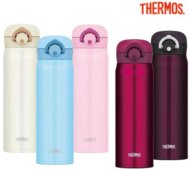 THERMOS膳魔師 不鏽鋼真空保溫瓶 輕量保溫杯 500ml JNL-500 JNR-500 保冷保溫瓶, M-BK(午夜黑)深紫, 1個