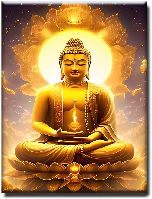 히여 액자 보석십자수 캔버스형 DIY 키트 40 x 50 cm, 1세트, KS519.황금 부처님
