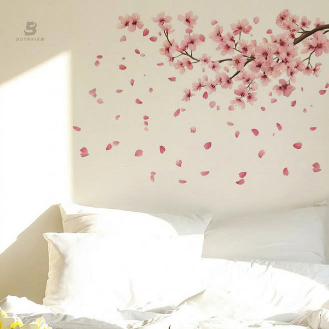 바이앤뷰 감성 인테리어 데코 스티커, 화사한 벚꽃