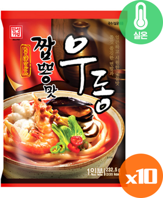 한성기업 짬뽕맛 우동, 10개, 232.5g