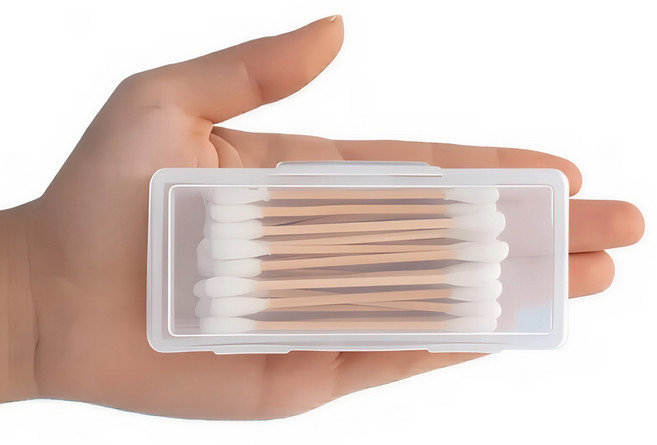 라벤티노 휴대용 면봉 케이스 치실 인공눈물 보관통, 4개, 투명