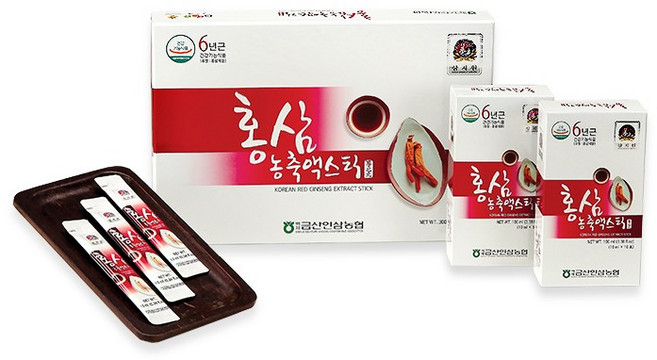 백제금산인삼농협 삼지원 6년근 홍삼농축액 스틱 10mlx30포 홍삼진액 선물세트, 1박스