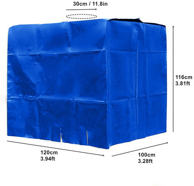 검은 IBC 토트 커버 탱크 팔레트 정원 가구 커버에 275 갤런 방진 보호, 120x100x116cm, 120x100x116cm Blue, 1개