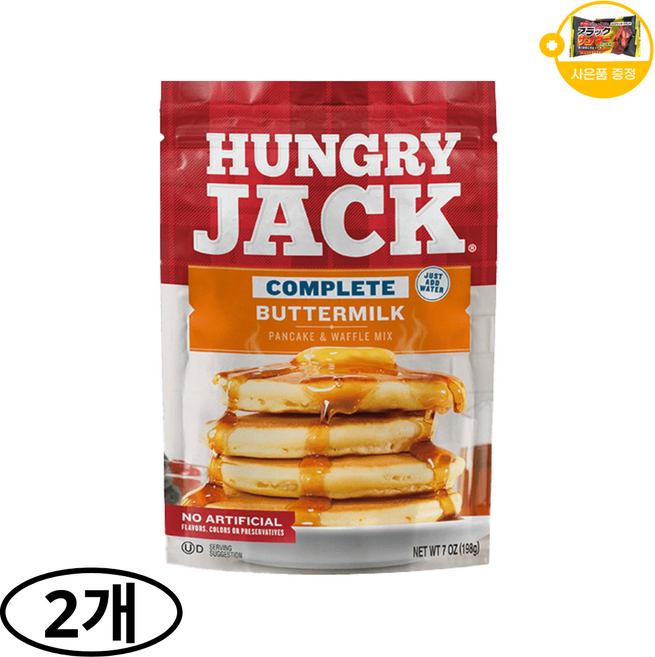 헝그리잭 팬케이크 와플 믹스 버터밀크 사은품 추가증정, 907g, 2개