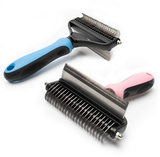 오브펫 반려동물 2in1 죽은털제거 브러쉬, 1개, 핑크M