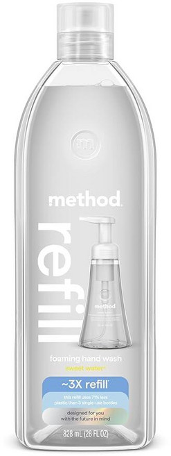 Method 포밍 핸드 솝 리필 스위트 워터 재활용 가능한 병 793.8g(28온스) (1팩) (포장은 다를 수 있음), Method 포밍 핸드 솝, 리필, 스위트 워터, 재활