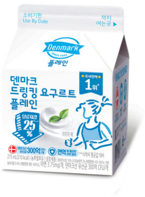 덴마크 드링킹요구르트 플레인 275mLx30팩/냉장무배, 275ml, 30개