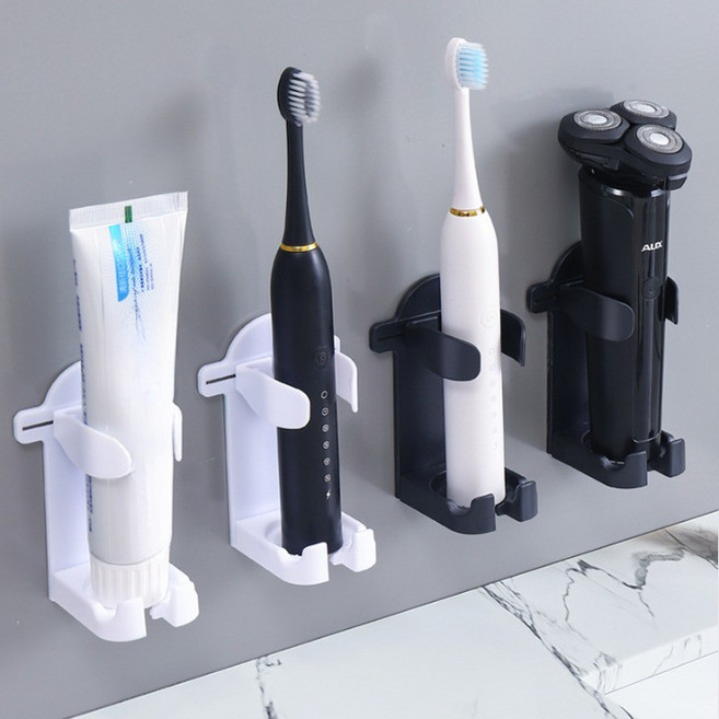 매직 홀더 무타공 욕실 만능 거치대 전기면도기 칫솔 진동클렌저 거치대 3P 1셋트, 3개, 블랙