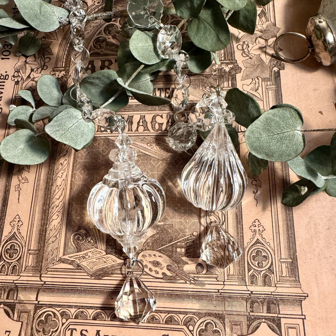 크리스마스 비즈 체인 크리스탈 투명 오너먼트 아크릴 물방울