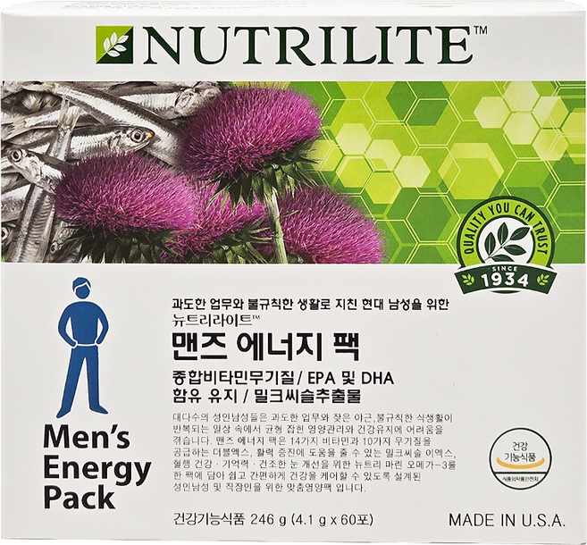 암웨이 암웨이 뉴트리라이트 에너지팩 맨즈팩 선물세트 + 도파민패치 30매