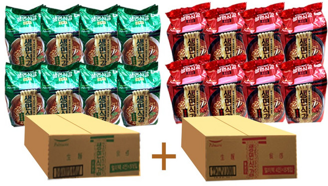 [풀무원] 생면식감 순한맛1박스+ 매운맛1박스, 64개