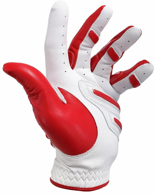 몽키그립 파워패드-콤비칼라 양피 남성여성 왼손 골프장갑, 1개, 레드