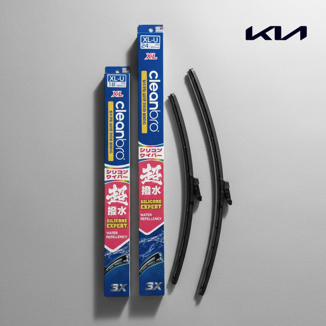[TOYOTA 공급 브랜드] 기아 클린브로 XL 일본산 실리콘 발수코팅 플랫 와이퍼 세트, 모닝 JA (17~현재)